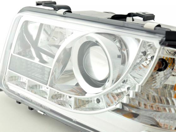Scheinwerfer Set Daylight LED TFL-Optik Audi 80 Typ B4 Bj. 91-94 chrom