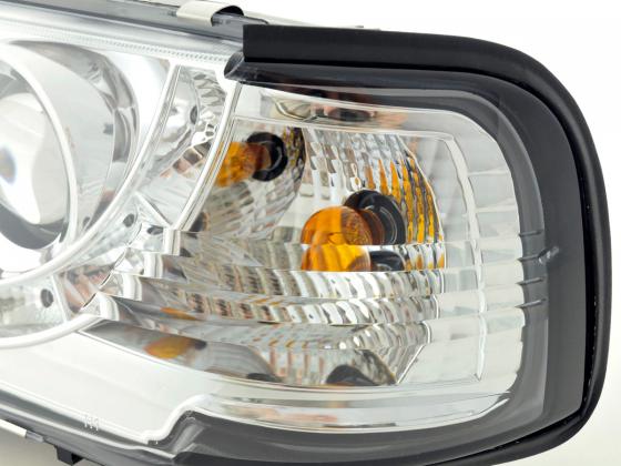 Scheinwerfer Set Daylight LED TFL-Optik Audi 80 Typ B4 Bj. 91-94 chrom