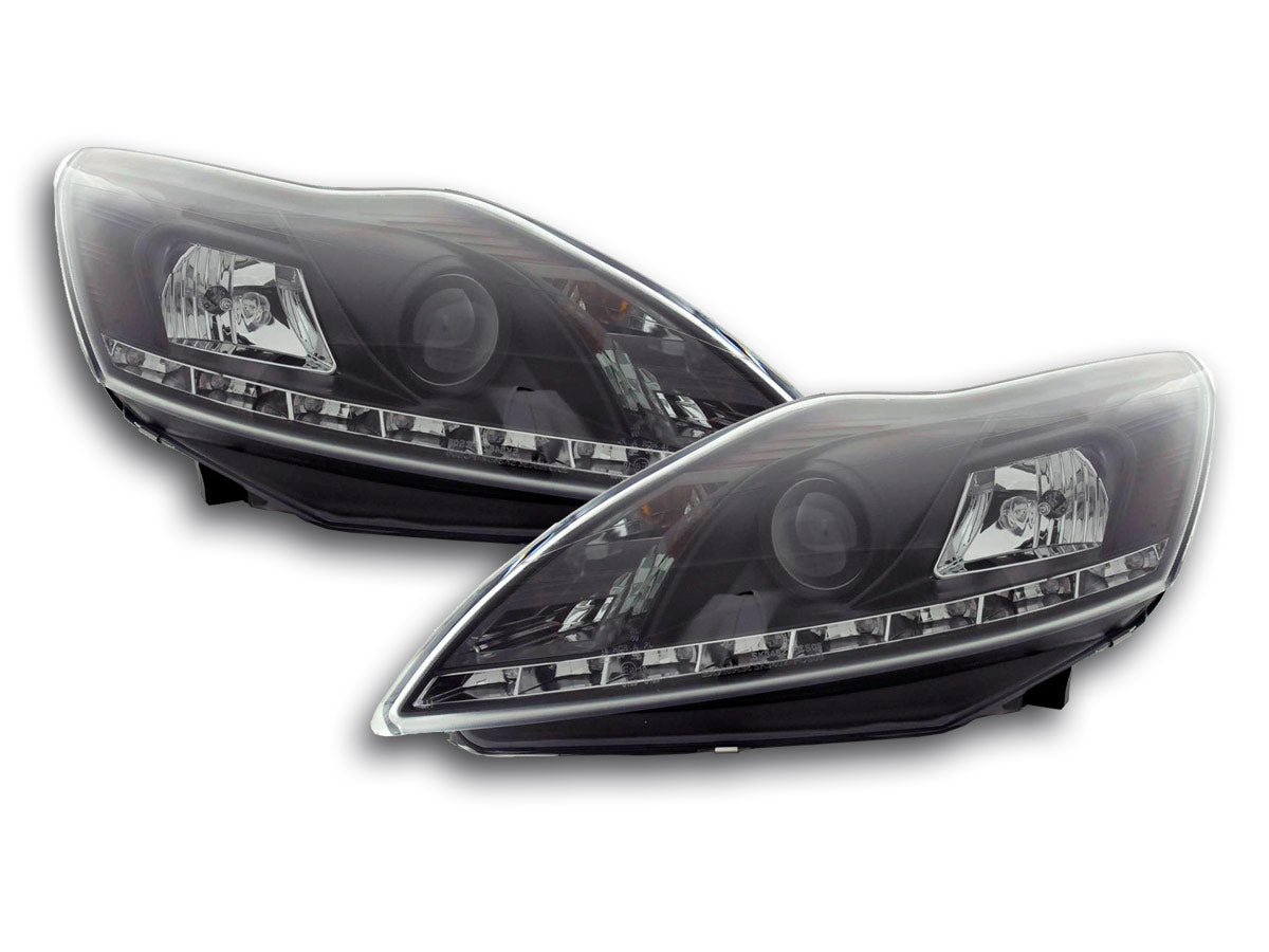 Scheinwerfer Set Daylight LED TFL-Optik Ford Focus 3/5-trg. Bj. 08- schwarz