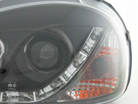 Scheinwerfer Set Daylight LED TFL-Optik Opel Corsa B Bj. 94-00 schwarz