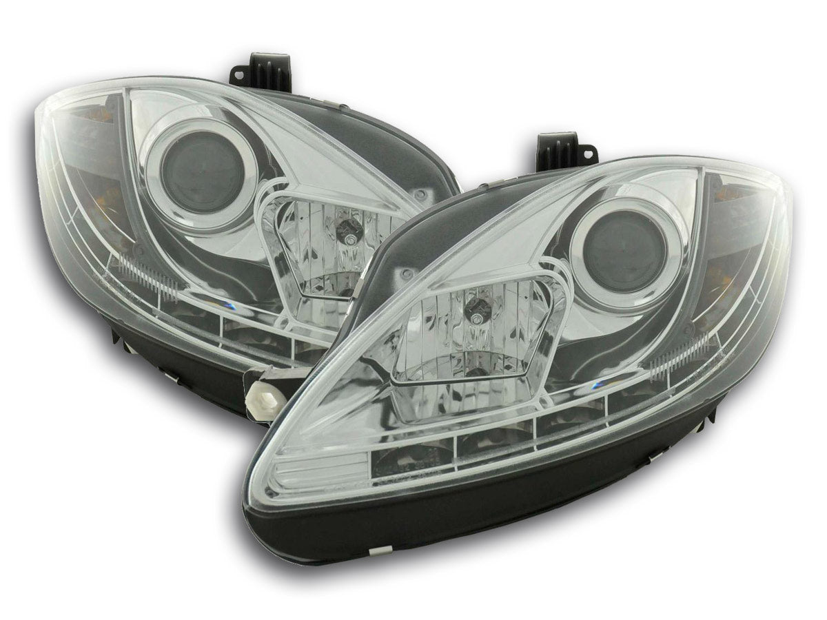 Scheinwerfer Set Daylight LED TFL-Optik Seat Leon 1P Bj. 09- chrom