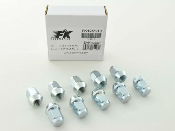 Radmuttern Set (10 Stk.) Länge 35mm Kegelbund M14X1,5 silber