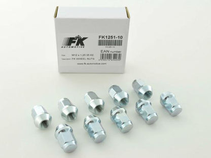 Radmuttern Set (10 Stk.) Länge 35mm Kegelbund M14X1,5 silber
