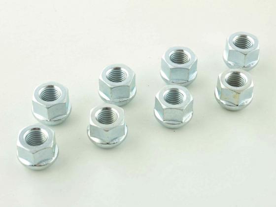 Radmuttern Set (8 Stk.) Länge 23mm Kugelbund M12x1,5 silber