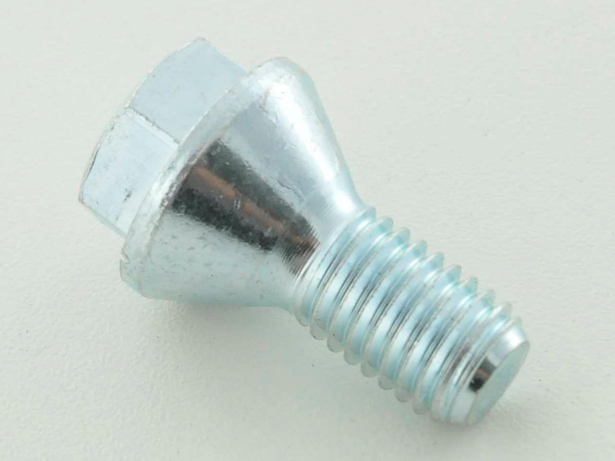 Radschraube einzeln Schaftlänge 26mm Kegelbund Kurzkopf silber M12x1,75