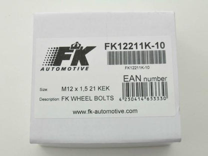 Radschrauben Set (10 Stk.) Schaftlänge 21mm Kegelbund Kurzkopf silber M12x1,5