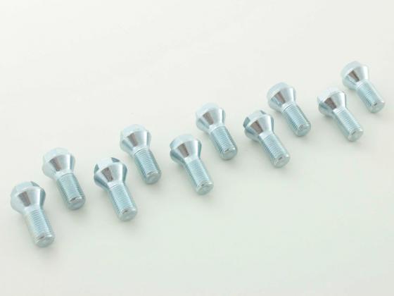 Radschrauben Set (10 Stk.) Schaftlänge 26mm Kegelbund Kurzkopf silber M12x1,5
