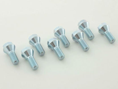 Radschrauben Set (8 Stk.) Kegelbund Kurzkopf Schaftlänge 22mm M12x1,25 silber