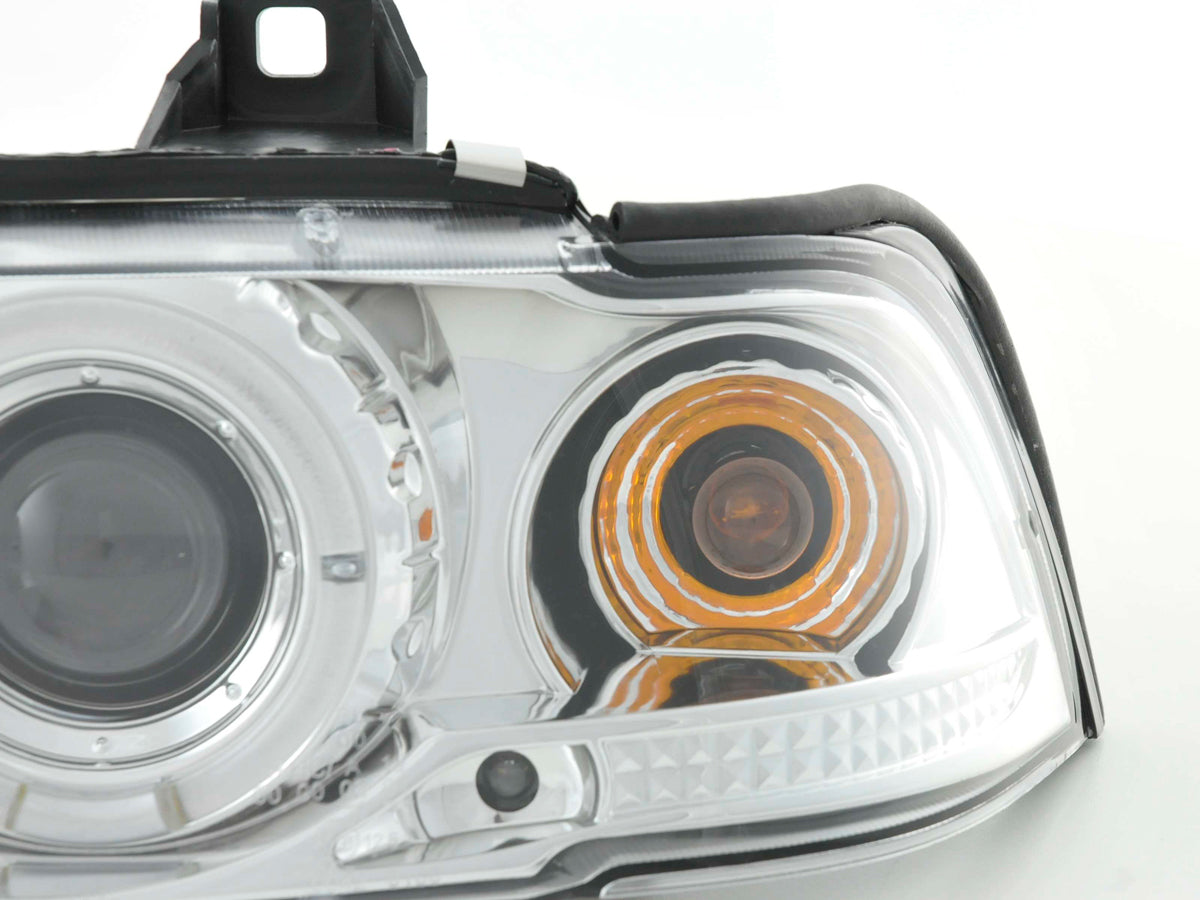 Scheinwerfer Set Angel Eyes BMW 3er E36 Limo/Touring Bj. 92-98 chrom
