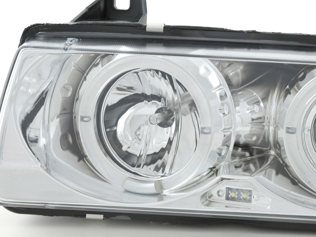 Scheinwerfer Set Angel Eyes BMW 3er E36 Limo/Touring Bj. 92-98 chrom
