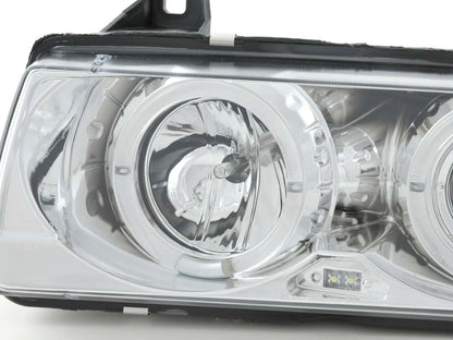 Scheinwerfer Set Angel Eyes BMW 3er E36 Limo/Touring Bj. 92-98 chrom