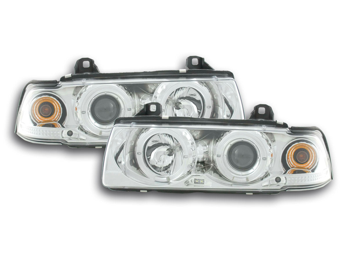 Scheinwerfer Set BMW 3er Limo Typ E36 Bj. 92-98 chrom