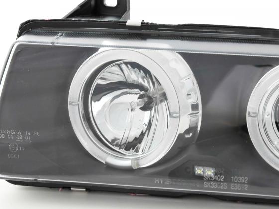 Scheinwerfer Set Angel Eyes BMW 3er E36 Coupe/Cabrio Bj. 92-98 schwarz