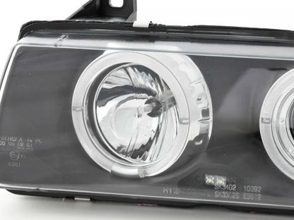 Scheinwerfer Set Angel Eyes BMW 3er E36 Coupe/Cabrio Bj. 92-98 schwarz