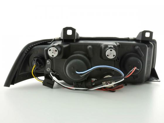 Scheinwerfer Set Angel Eyes BMW 3er E36 Coupe/Cabrio Bj. 92-98 schwarz
