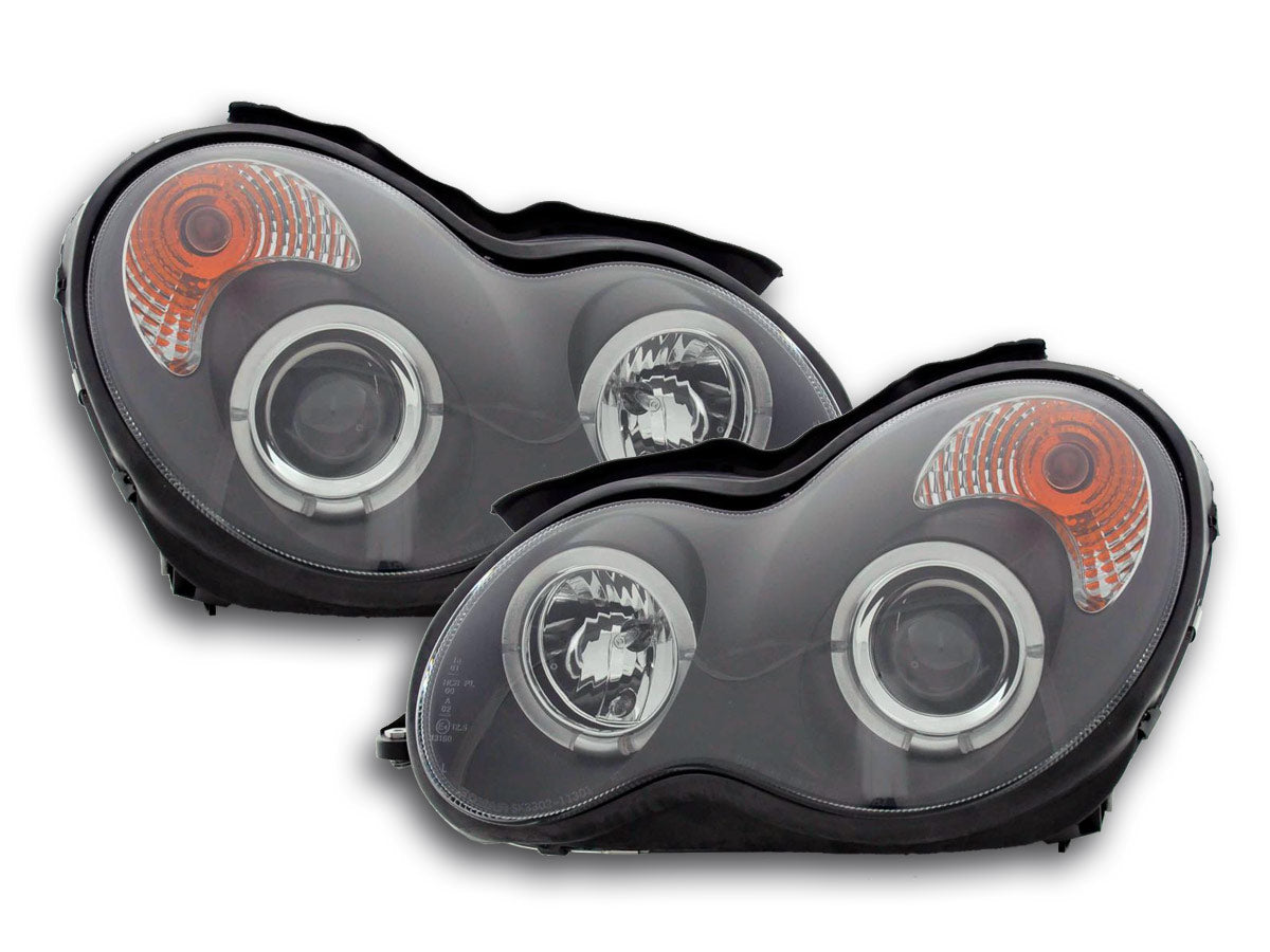 Scheinwerfer Set Mercedes C-Klasse Typ W203 Bj. 00-07 schwarz für Rechtslenker