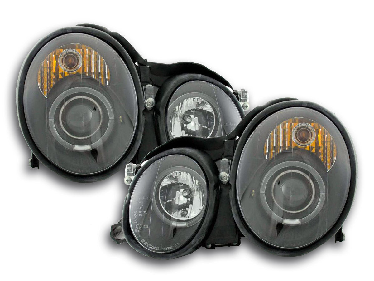 Scheinwerfer Set Mercedes CLK Typ W208 Bj. 98-02 schwarz