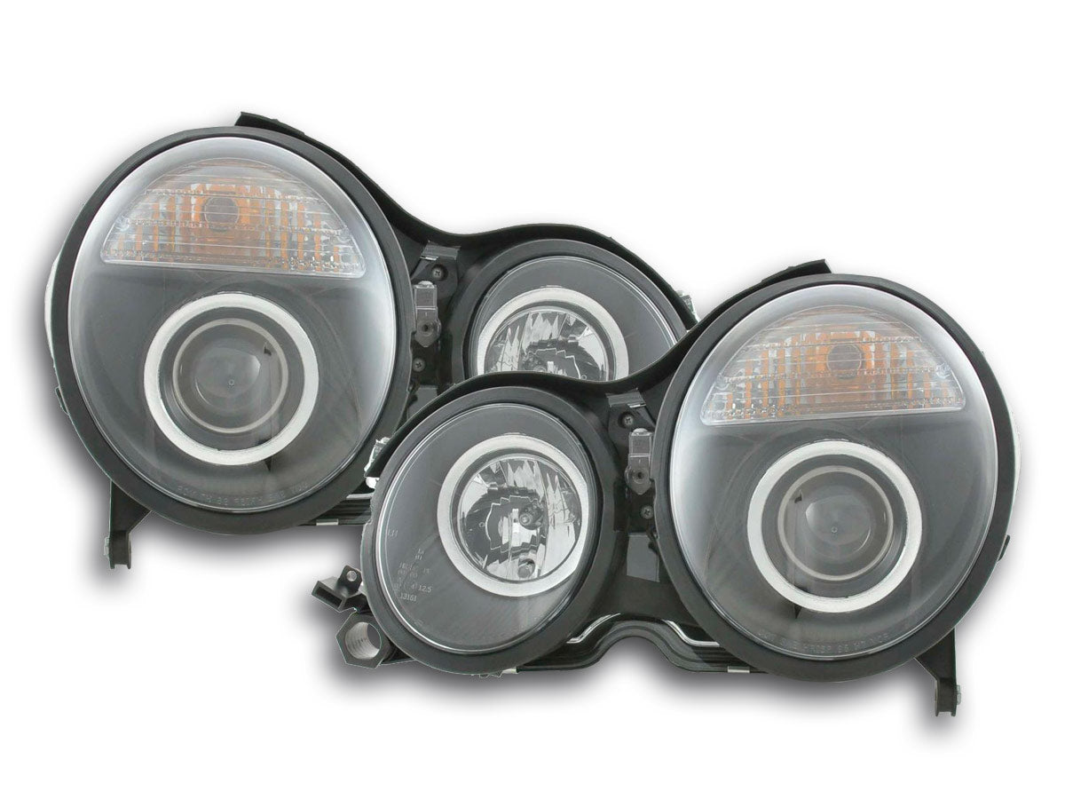 Scheinwerfer Set Mercedes E-Klasse Typ W210 Bj. 99-01 schwarz für Rechtslenker
