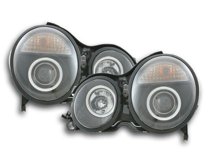 Scheinwerfer Set Mercedes E-Klasse Typ W210 Bj. 99-01 schwarz für Rechtslenker