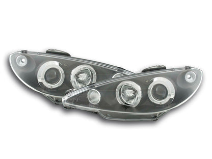 Scheinwerfer Set Angel Eyes Peugeot 206 Bj. 98-03 schwarz