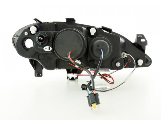 Scheinwerfer Set Renault Megane 1 3/5-trg. Bj. 99-02 schwarz für Rechtslenker