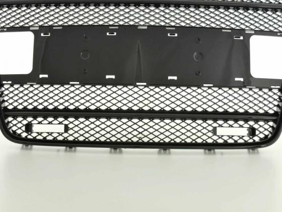 Sportgrill mit Positionslichthalter Frontgrill passend für Audi Q7 Typ 4L Bj. 05-09 schwarz