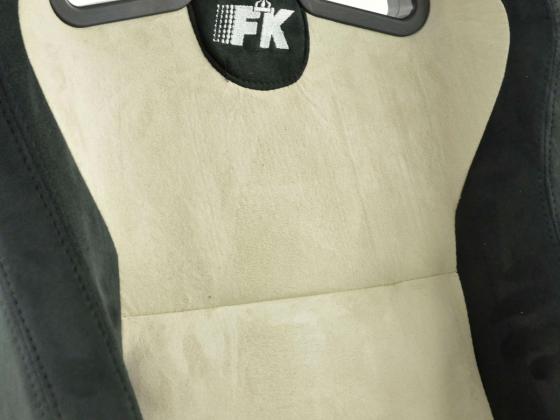 FK Sportsitze Auto Halbschalensitze Set Columbus Kunstleder beige/schwarz mit Laufschienen