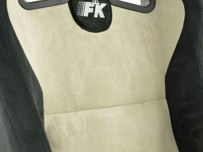 FK Sportsitze Auto Halbschalensitze Set Columbus Kunstleder beige/schwarz mit Laufschienen