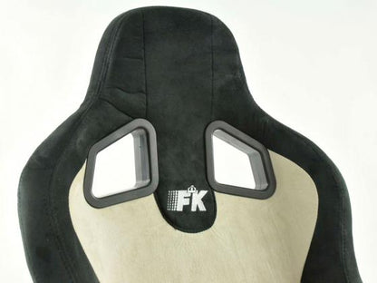 FK Sportsitze Auto Halbschalensitze Set Columbus Kunstleder beige/schwarz mit Laufschienen