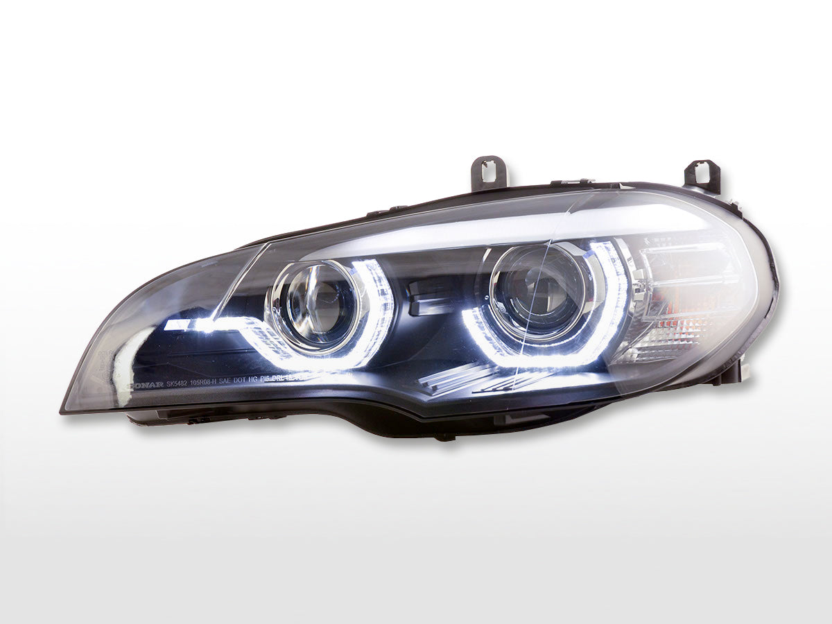 Scheinwerfer RECHTS Xenon Daylight LED Tagfahrlicht BMW X5 E70  06-10 schwarz