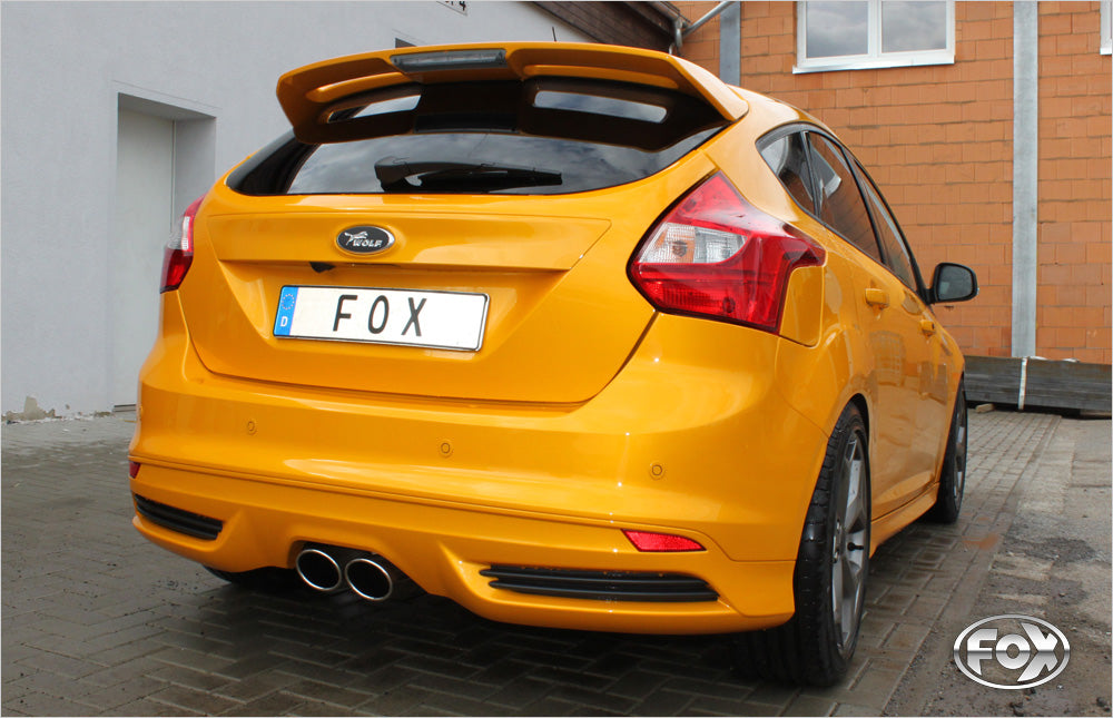 Ford Focus III ST Fließheck Diesel Endschalldämpfer quer Ausgang mittig inkl. Verbindungsrohr - 2x115x85 Typ 32 mittig