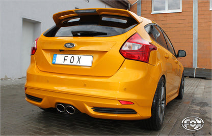 Ford Focus III ST Fließheck Diesel Endschalldämpfer quer Ausgang mittig inkl. Verbindungsrohr - 2x115x85 Typ 32 mittig