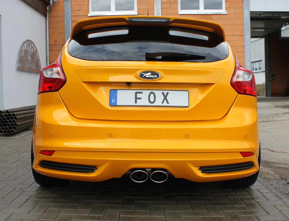 Ford Focus III ST Fließheck Diesel Endschalldämpfer quer Ausgang mittig inkl. Verbindungsrohr - 2x115x85 Typ 32 mittig