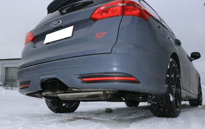 Ford Focus III ST Turnier Endschalldämpfer quer Ausgang mittig - 2x115x85 Typ 32 mittig schwarz beschichtet