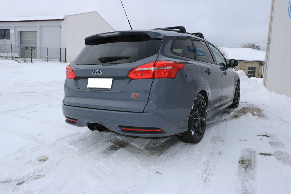 Ford Focus III ST Turnier Endschalldämpfer quer Ausgang mittig - 2x115x85 Typ 32 mittig schwarz beschichtet