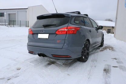 Ford Focus III ST Turnier Diesel Endschalldämpfer quer Ausgang mittig - 2x115x85 Typ 32 mittig schwarz beschichtet