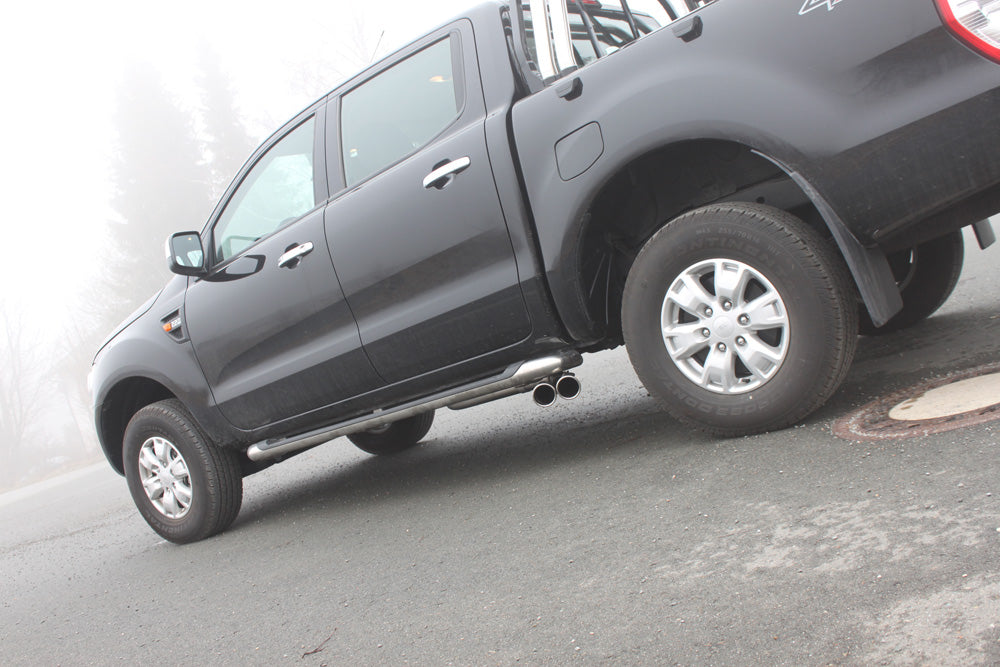 Ford Ranger 2011-08/2015 - 4x4 - Doppelkabine Endschalldämpfer Sidepipe, Ausgang rechts und links am Fahrzeug - 2x90 Typ 16 rechts/links