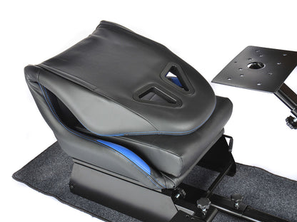 FK Gamesitz Spielsitz Rennsimulator eGaming Seats Suzuka schwarz/blau mit Teppich