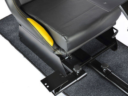FK Gamesitz Spielsitz Rennsimulator eGaming Seats Suzuka schwarz/gelb mit Teppich