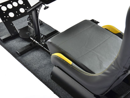 FK Gamesitz Spielsitz Rennsimulator eGaming Seats Suzuka schwarz/gelb mit Teppich