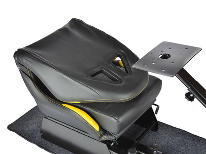 FK Gamesitz Spielsitz Rennsimulator eGaming Seats Suzuka schwarz/gelb mit Teppich
