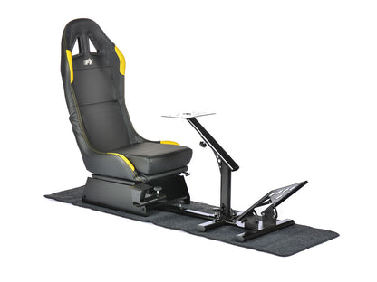 FK Gamesitz Spielsitz Rennsimulator eGaming Seats Suzuka schwarz/gelb mit Teppich