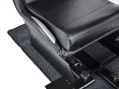 FK Gamesitz Spielsitz Rennsimulator eGaming Seats Suzuka schwarz/silber Carbonlook mit Teppich