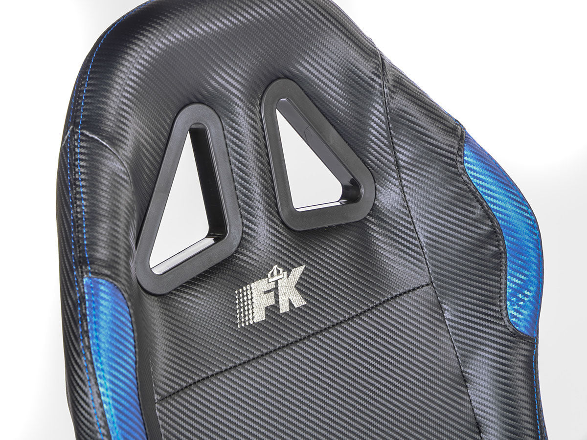 FK Gamesitz Spielsitz Rennsimulator eGaming Seats Suzuka schwarz/blau Carbonlook mit Teppich