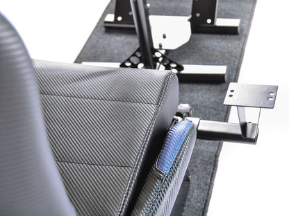 FK Gamesitz Spielsitz Rennsimulator eGaming Seats Suzuka schwarz/blau Carbonlook mit Teppich
