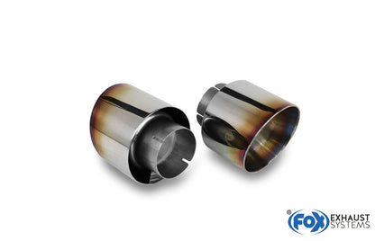 Hyundai i30N Performance + Fastback Endrohre passend auf den originalen Endschalldämpfer - 1x114 Typ 25 rechts/links mit eingefärbten Rand