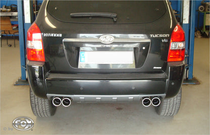 Hyundai Tucson Allrad 2,7l - JM Endschalldämpfer quer Ausgang rechts/links - 2x90 Typ 12 rechts/links