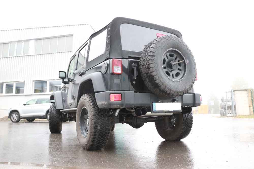 Jeep Wrangler III - JK Endschalldämpfer quer Ausgang rechts/links - 1x100 Typ 25 rechts/links schwarz emalliert