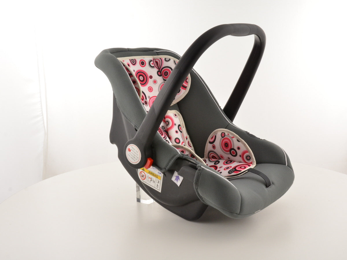 Kinderautositz Babyschale Autositz schwarz/weiß/pink Gruppe 0+, 0-13 kg