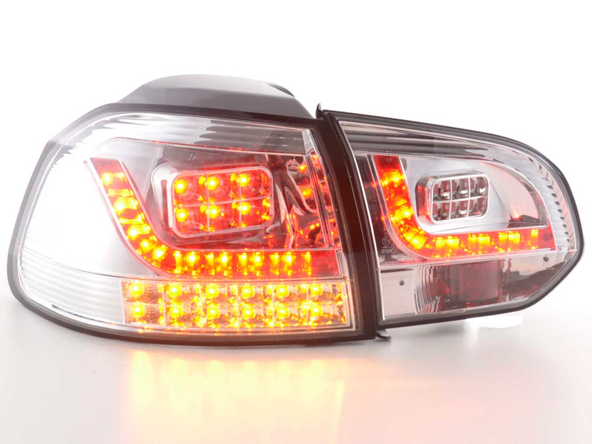 LED Rückleuchten Set VW Golf 6 Typ 1K Bj. 2008-2012 chrom mit Led Blinker